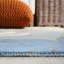 Tapis bleu / orange en laine / coton touffeté à la main Avayah-429000317