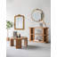 Table basse ronde D32 x 16,5 po avec pieds courbés et placage de frêne brun-672940593-672940592