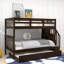 Lit superposé simple en bois avec lit gigogne-617844350