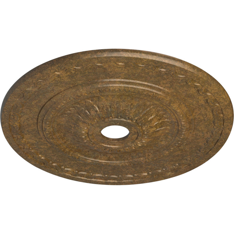 Médaillon de plafond tournesol Endurathane, DO 29 1/2 po x P 3 5/8 po x P 1 5/8 po (convient aux auvents jusqu'à 5 5/8 po), finition bronze frotté peint à la main