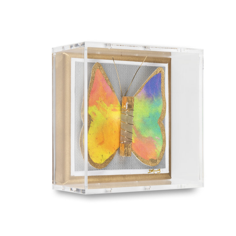 Acrylic 3-D Art Butterfly Shadowbox, Sunset