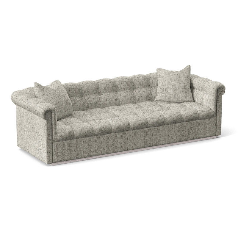 Thom Filicia Home 108" Nottingham Extended Sofa, Tuck Metal, Dove Gray