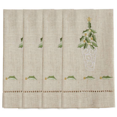 Embroidered Christmas Tree Linen Hand Towel – Mrs. Alice