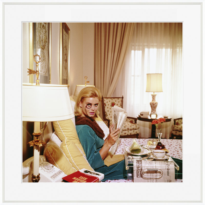 Monocled Miss by Slim Aarons, White, 41.75" H x 41.75" W x 2.125" D