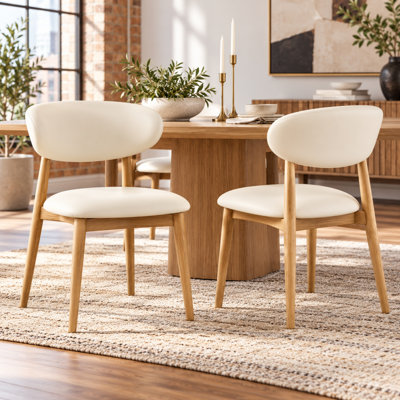 Ensemble de 2 chaises de salle à manger rembourrées scandinaves Vonnie