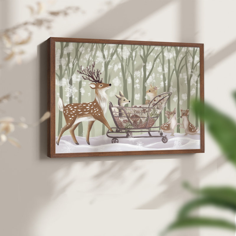 «Chirstmas Art» - XL III - Reproduction encadrée - Restickable, H 16 po x l 20 po, Noyer
