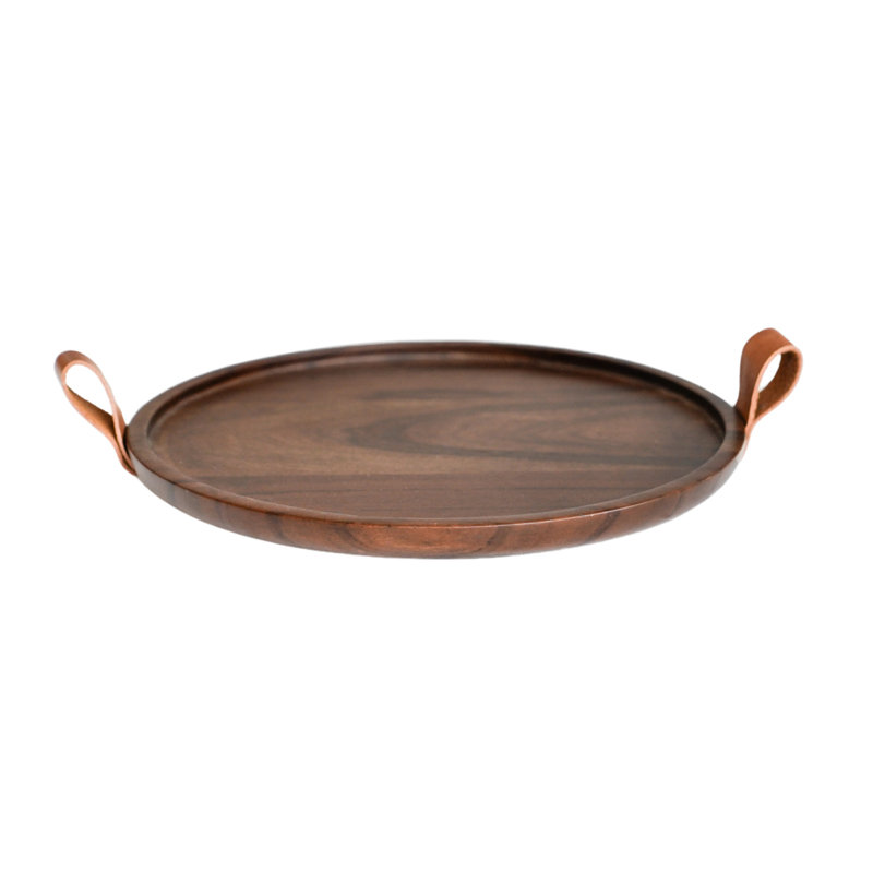 Harvey Walnut Wooden Candle Plate D28cm