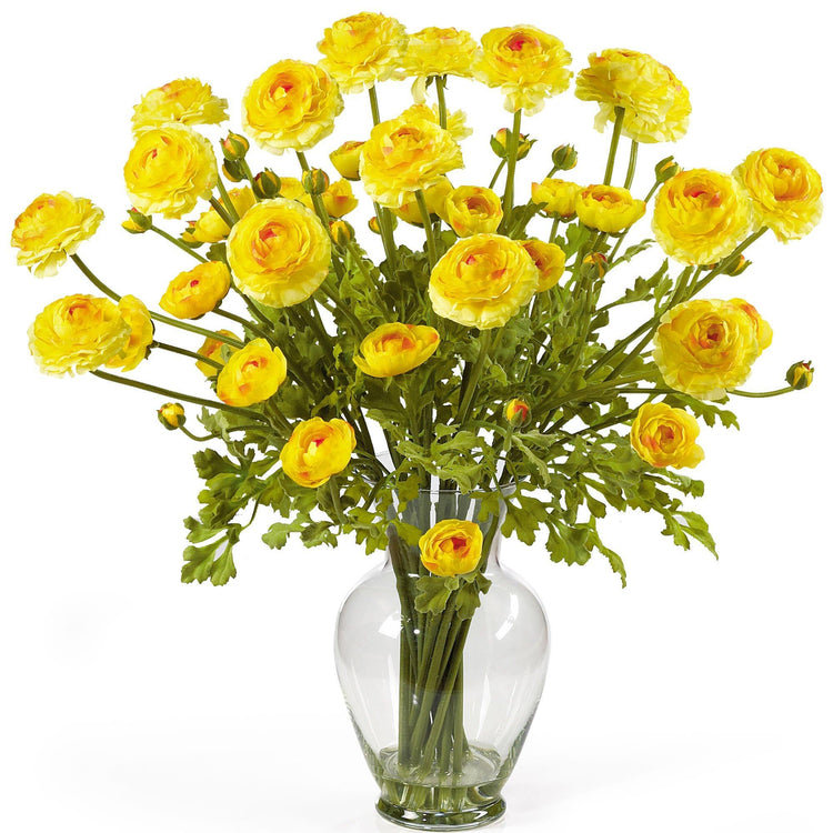 Primrue Ranunculus Floral Arrangement in Vase & Reviews | Wayfair