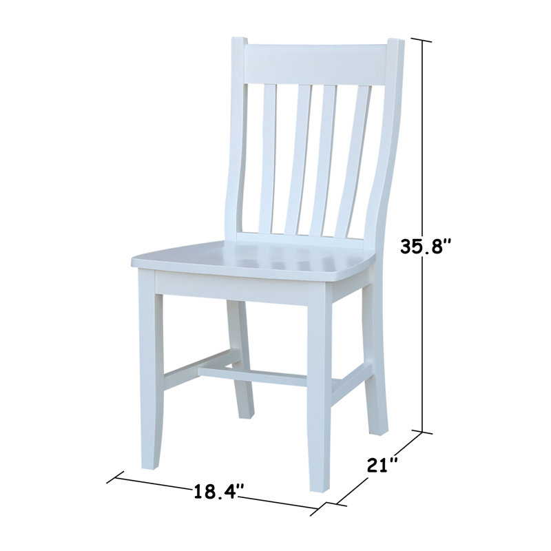 Dolline Solid Wood Dining Set, White, 5 Pieces: 1 Table, 4 Chairs