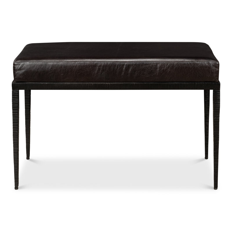 Duke Ridged Leather Bench