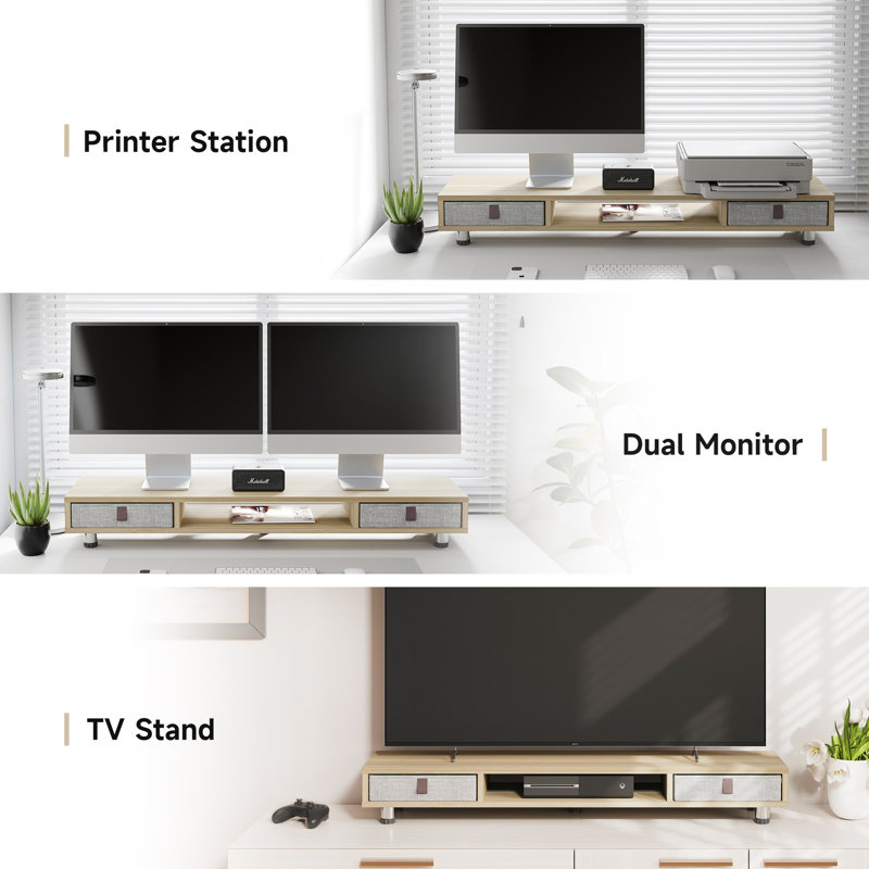 Guilderland Wood Monitor Stand, Oak