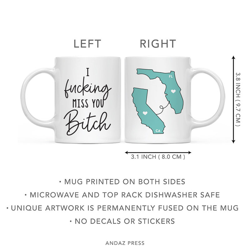Ceramic Coffee Mug, Florida And California