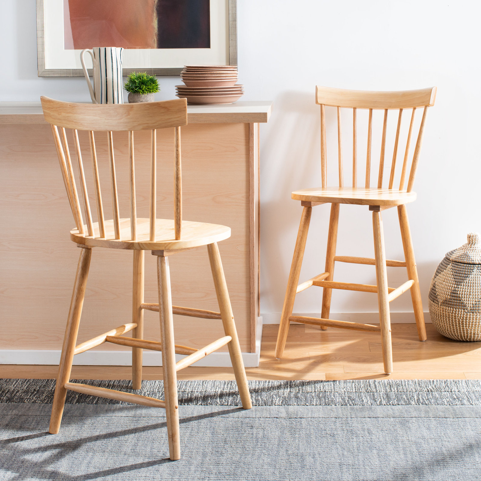Stacee Bar Stool, Natural, Counter Stool (24" Seat Height)