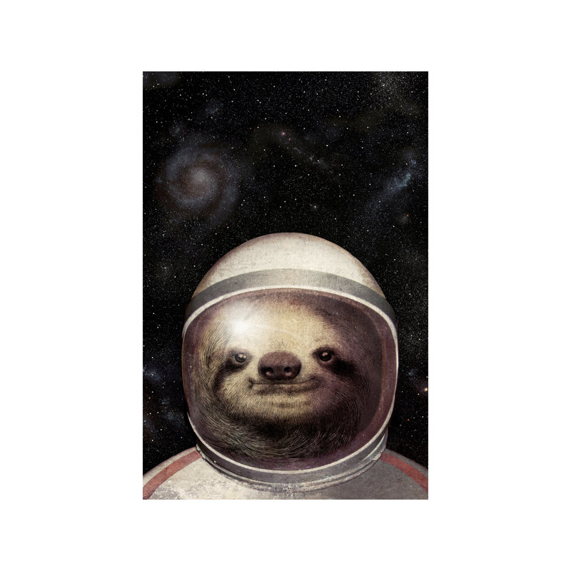 Space Sloth 1 Piece Wrapped Canvas Wall Art, 30.48cm H x 20.32cm W x 1.91cm D