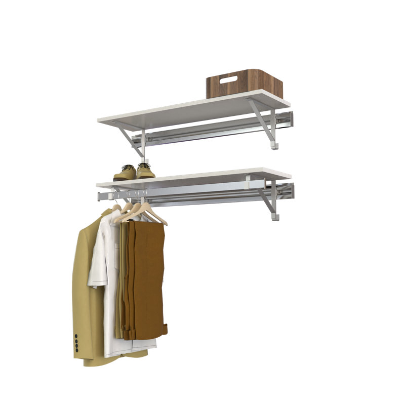 Single Shelf-Hang Closet System with Second Shelf (shelf only), White, 8.5"H x 32"W x 11.75"D