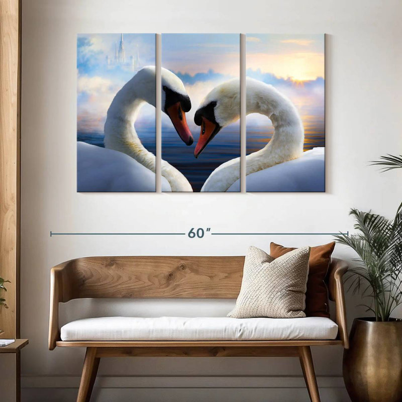 Swan Romance, 32" H x 50" W