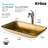Glass Rectangular Vessel Bathroom Sink with Faucet-35982051-35841305
