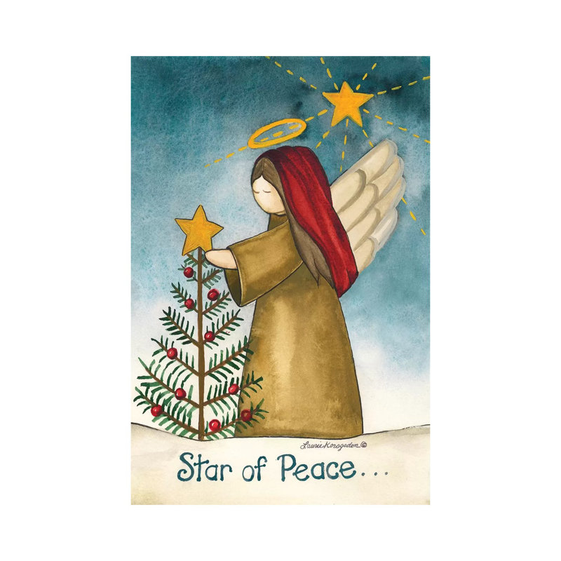 Star Of Peace by Laurie Korsgaden - Wrapped Canvas Painting, 20.32 cm H x 30.48 cm W
