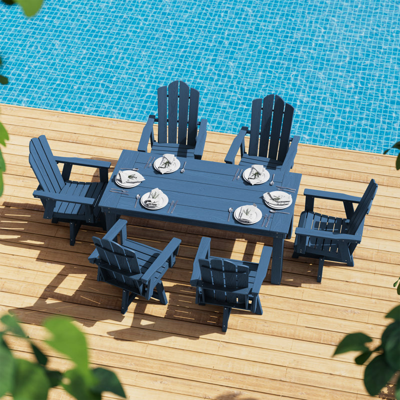 Chaise de salle à manger pivotante HDPE, Navy
