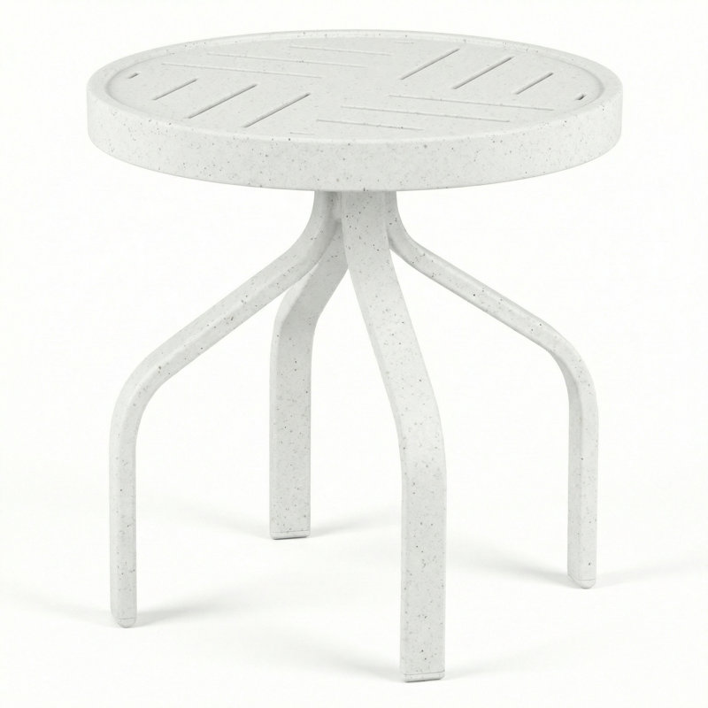 18" Round Side Table, River White
