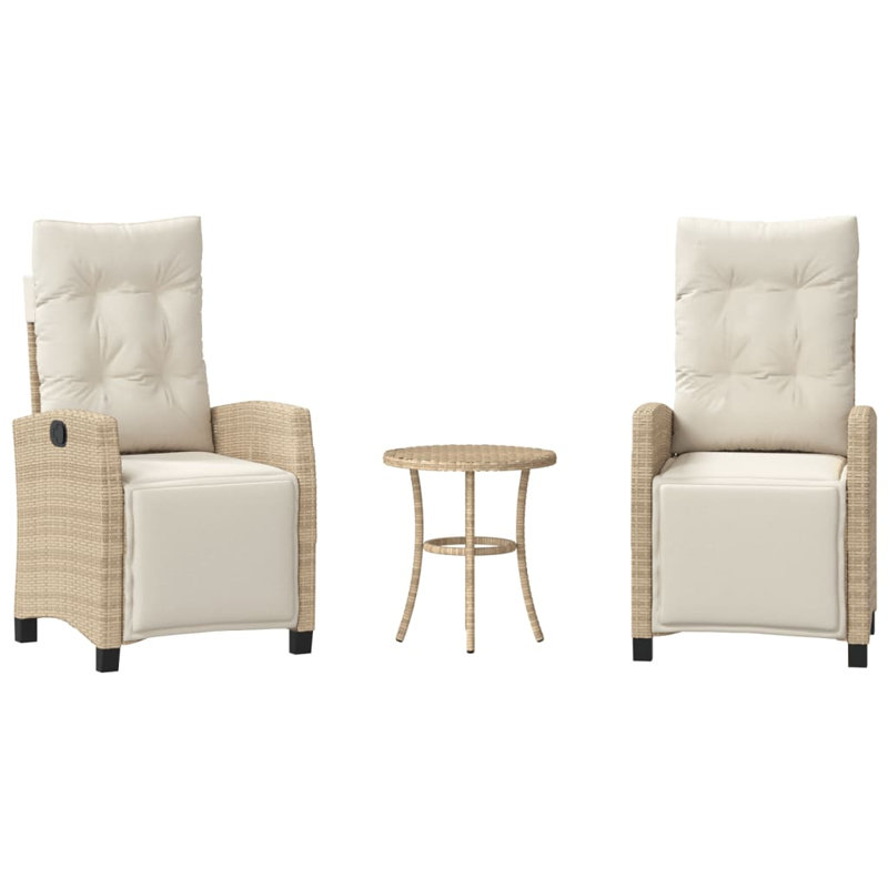 Ensemble bistro 3 pièces Vidaxl, Beige, Beige