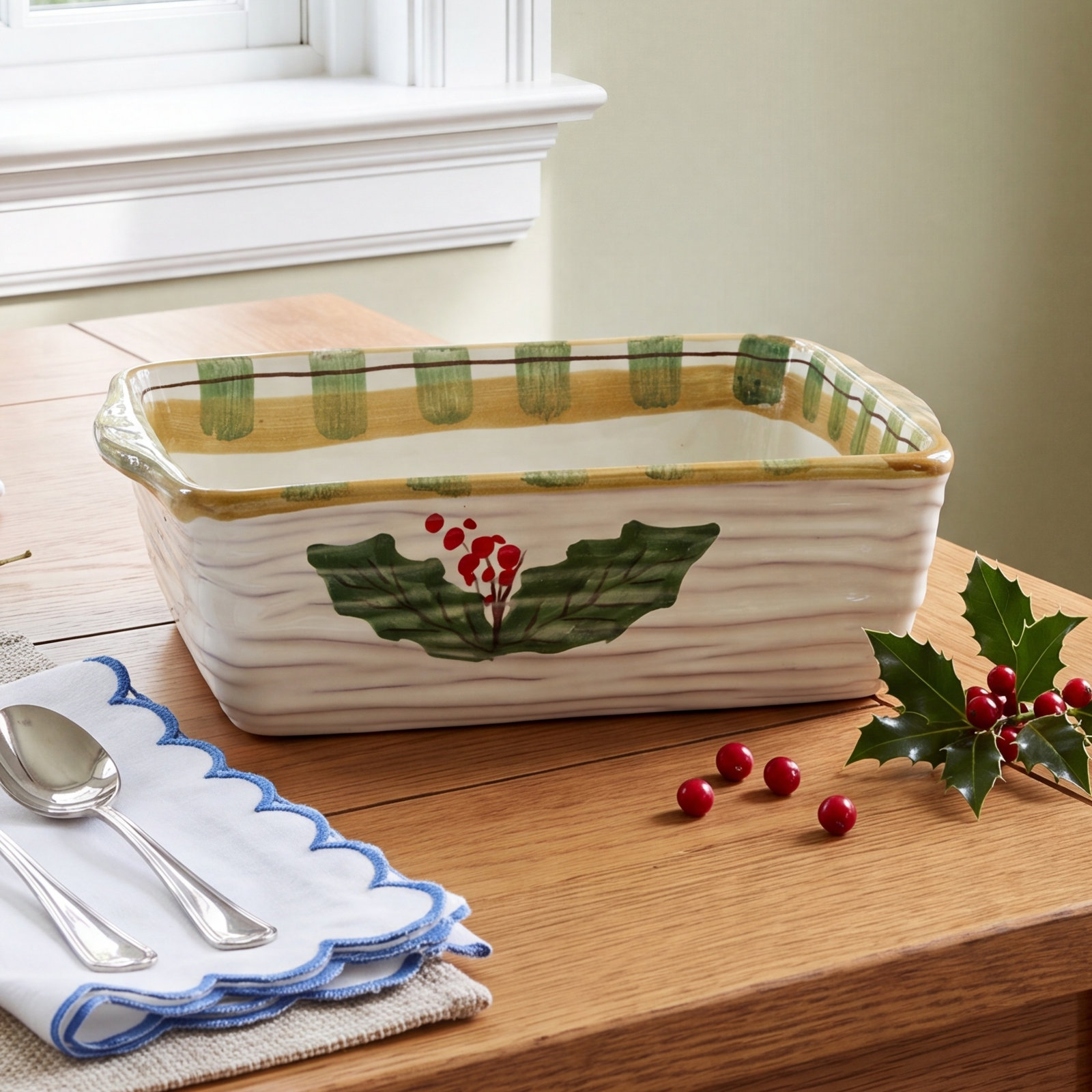 Old St. Nick Square Earthenware Baker