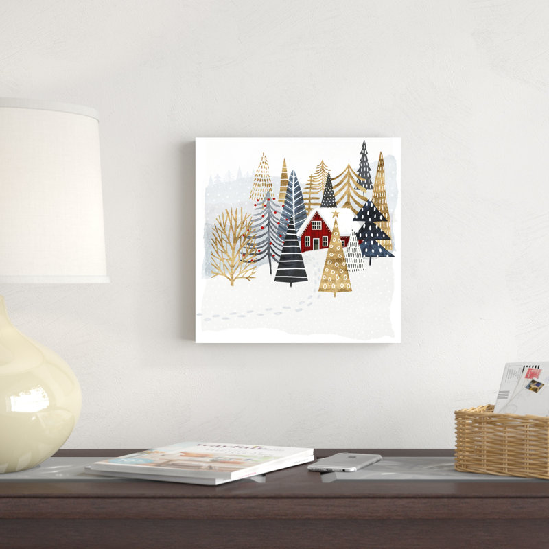 «Christmas Chalet I» par Victoria Borges - impression sur toile tendue, H 12 po x l 12 po