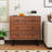 4 Drawer Dresser for Bedroom Wide Chest of Drawers with Metal Guide Rails Walnut-463994793