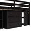 Lit mezzanine double avec bureau rétractable, 3 tiroirs, bois massif, espace, taille, bureau-371428512