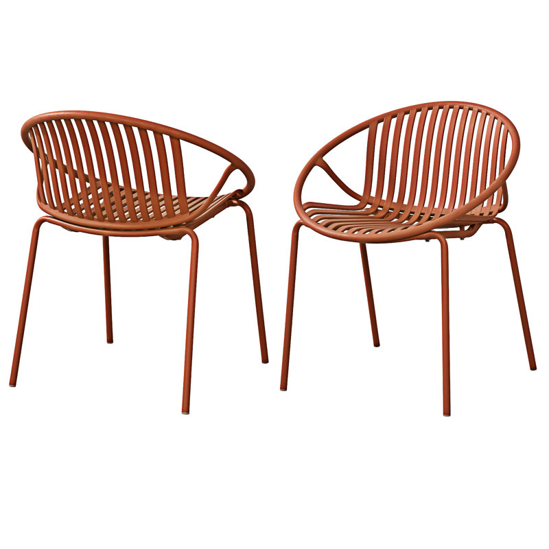 Ensemble de 2 chaises de patio empilables, Orange