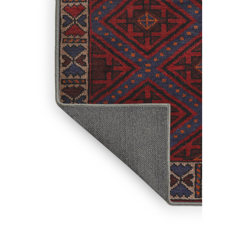 Tapis oriental bleu / rouge, Rectangle 5 pi x 7 pi