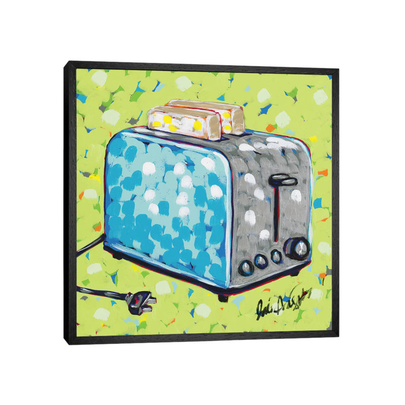 Kitchen Sketch Toaster by Jodi Augustine - Painting on Canvas, 66.04cm H x 66.04cm W x 3.81cm D, Black Framed