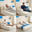 Canapé-lit convertible 2-en-1, velours côtelé moelleux rembourré avec 3 coussins, canapé-lit en mousse à compression sans cadre avec poche de rangement latérale, appartement sans assemblage pour petit salon
