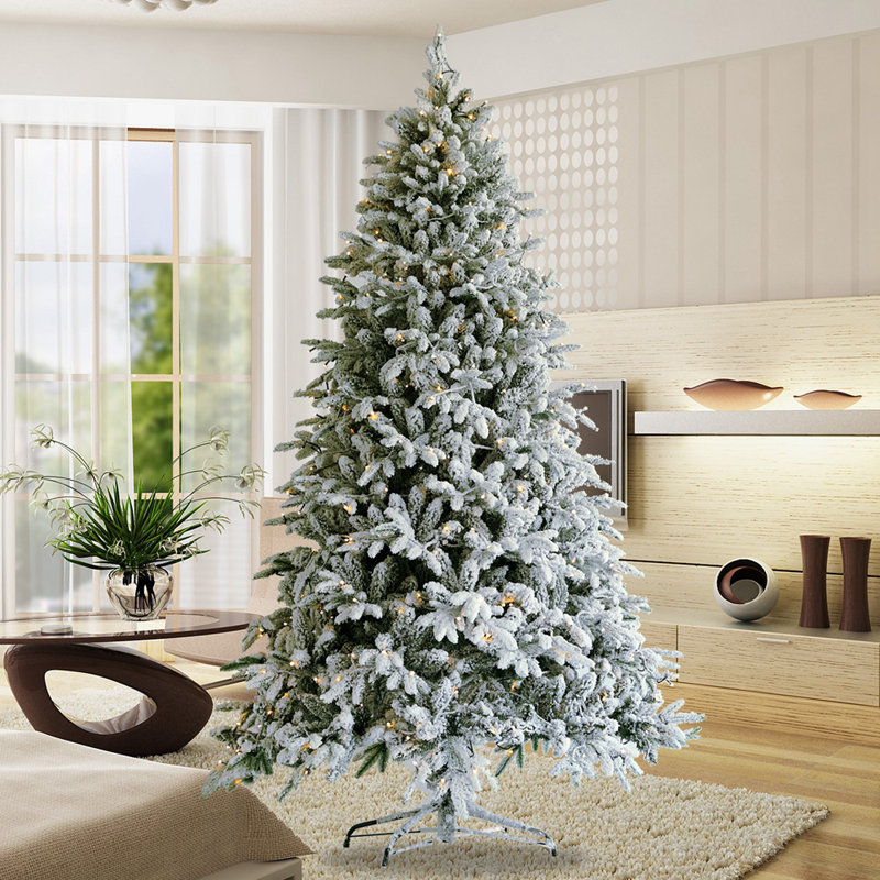 Sapin de Noël artificiel vert/blanc 7,5 '