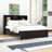 Wooden Platform Bed with 2 Drawers and Charging Stations-496026123-496026116