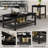 A Lightweight And Portable Coffee Table Set Of Three Pieces, With A Wood-grain Tabletop And A Black Metal Structure,unique Mesh Design For Storage Space, Simple Living Room Table Set With An Extremely High Cost Performance-1399046245