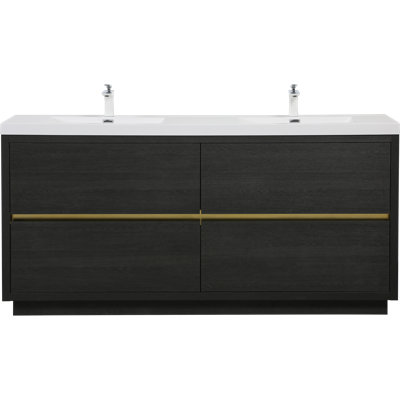 Meuble-lavabo autoportant à fermeture en douceur