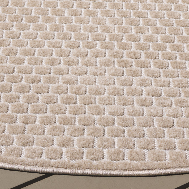 Tapis de couleur unie Mehis Stella Performance, Rond 6 pi 7 po 