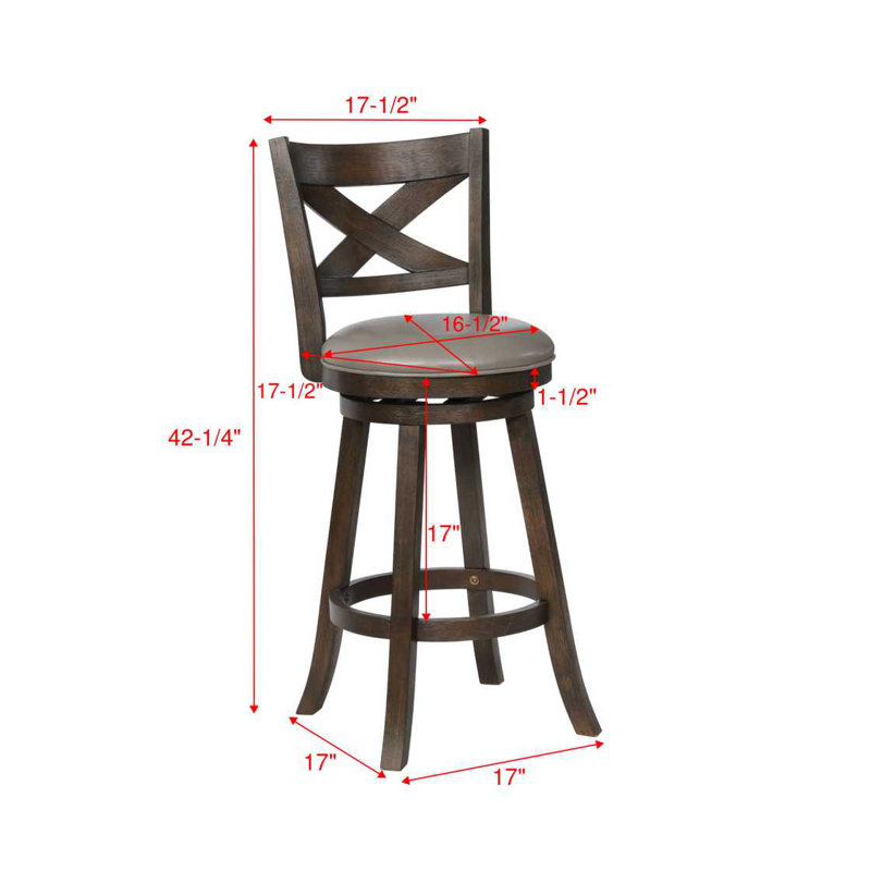 Kipper - Tabouret de bar pivotant (ensemble de 2), Gris foncé