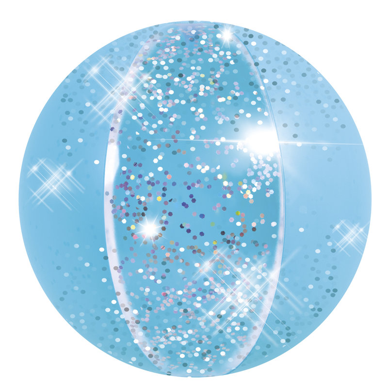 Glitter Inflatable Beach Ball - 16" - Blue, Blue