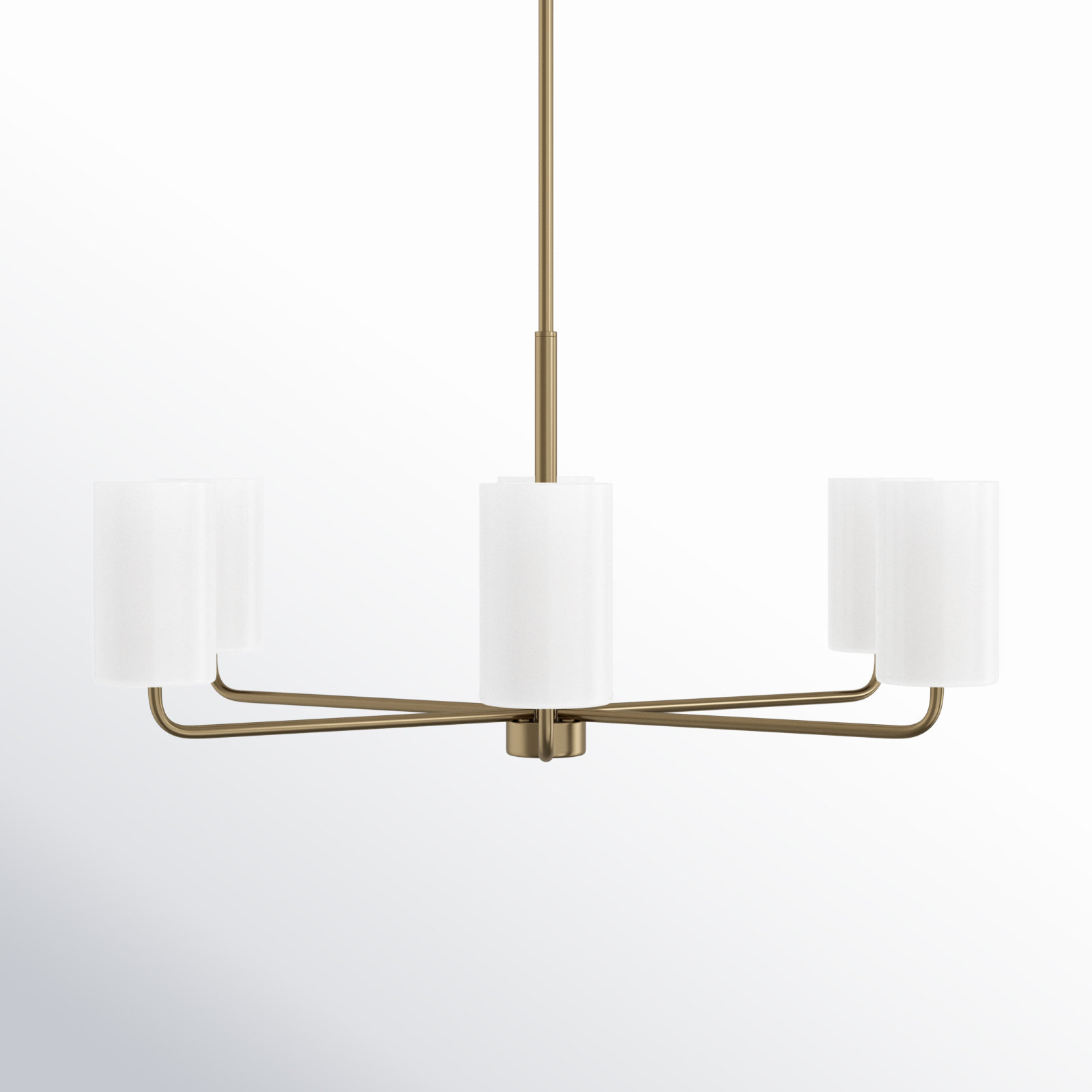 6 - Light Dimmable Shaded / Spider Chandelier, Yes, Satin Bronze
