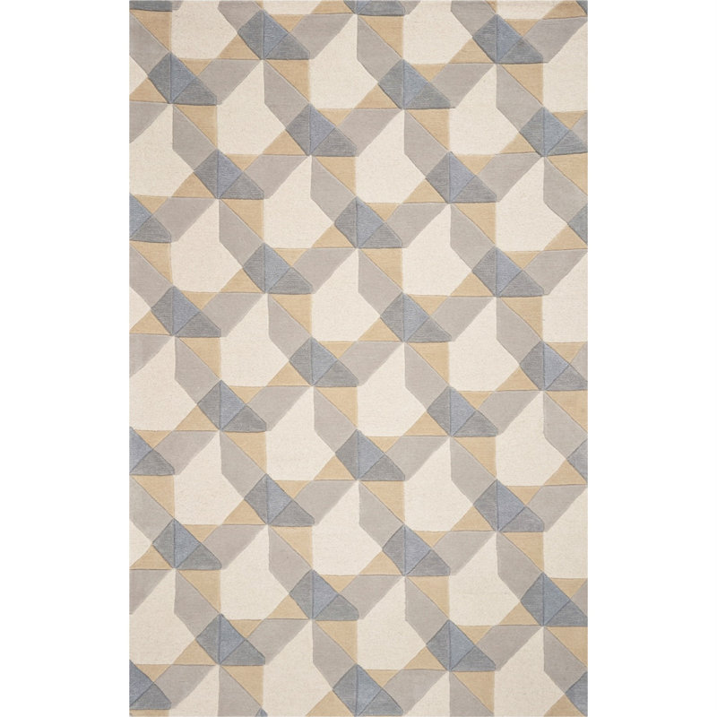 Eduarda Performance Hand Tufted Wool Abstract Indoor Rug, Rectangle 2'3" x 3'9"