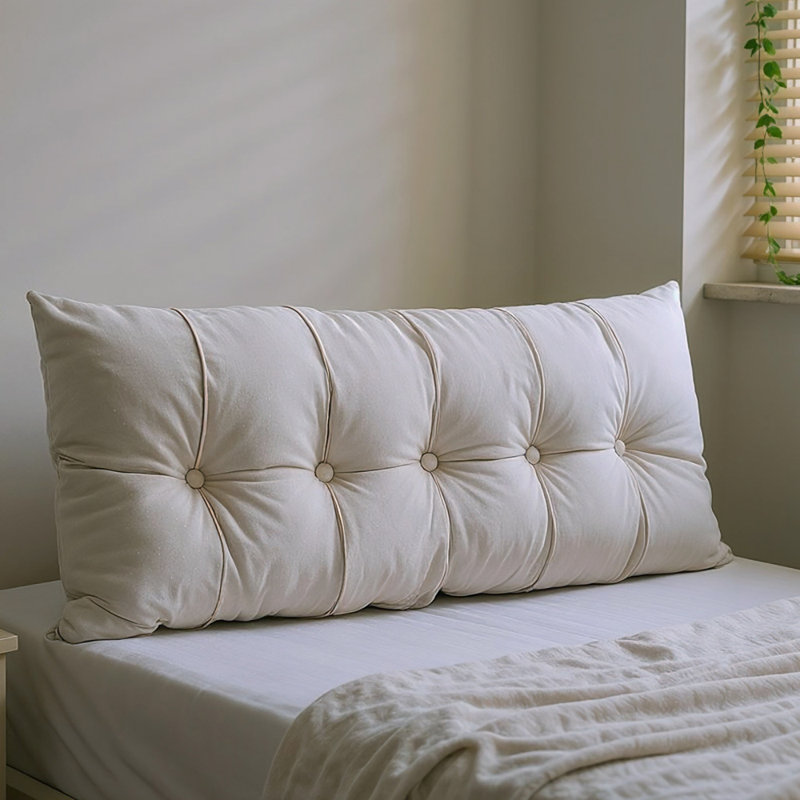 Upholstered Headboard Pillow, Light Grey, 150cm W x 60cm D