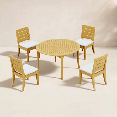 Maone 52" Teak Patio Dining Set