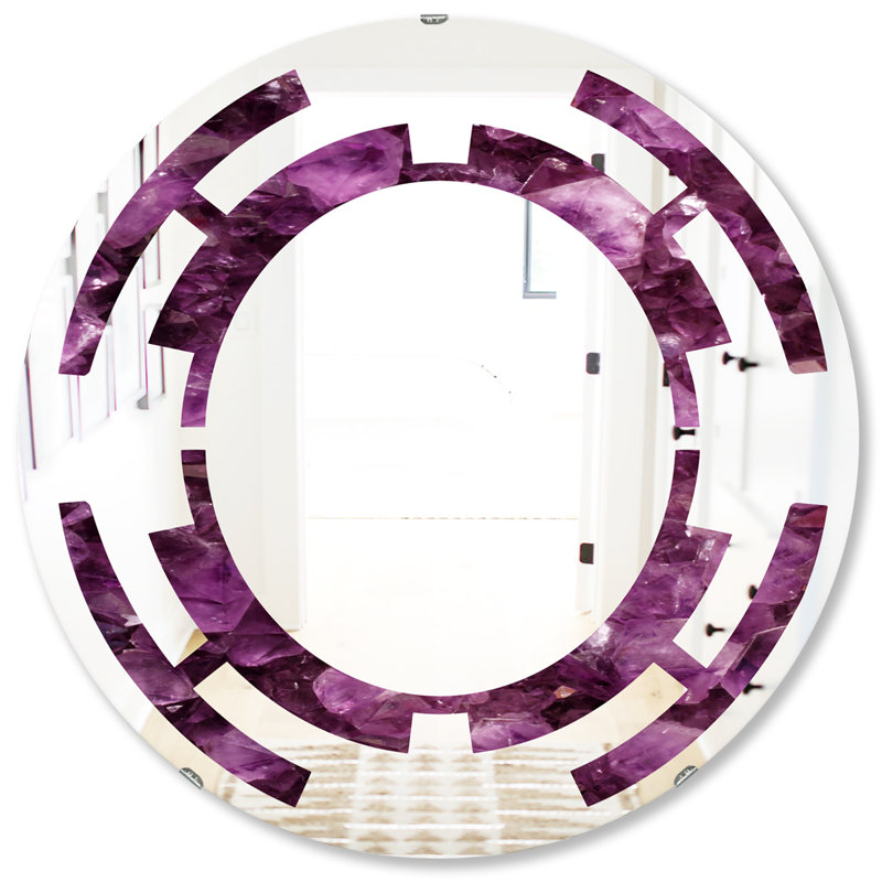 Miroir mural sans cadre moderne space gemme, 31,5 po x 31,5 po
