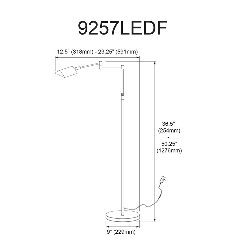 Hovey 50.25'' LED Task Floor Lamp, Black