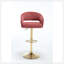 Chaise de bar moderne en velours, dossier évidé avec accoudoirs, cornes dorées, pieds croisés, hauteur réglable-599842448