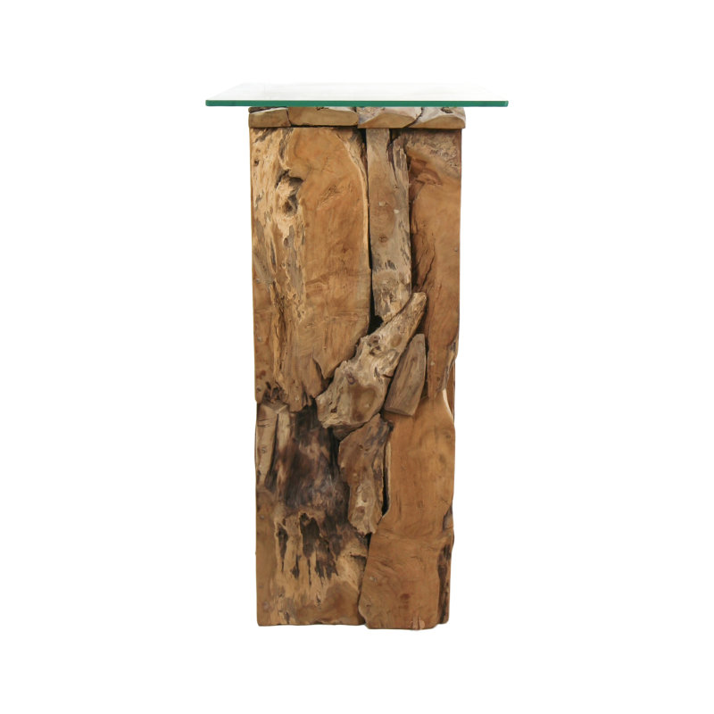 Latvia Glass Top End Table
