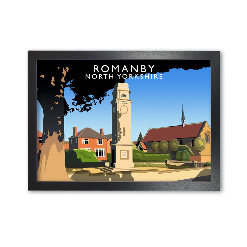 Romanby North Yorkshire by Richard O'Neill - Print, 59.4cm H x 84.1cm W x 3cm D, Black Framed