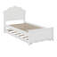 Lit plateforme simple en bois avec tête de lit et lit gigogne simple